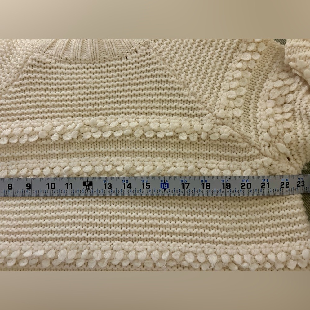 Lou & Grey Women’s Sweater Pullover Sz Large Cream Ivory Chunky Oversized - Picture 8 of 10